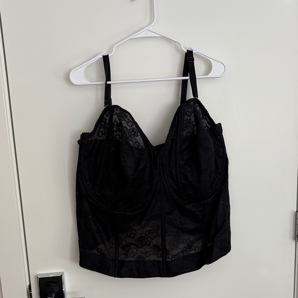 Black Lace Bustier Top